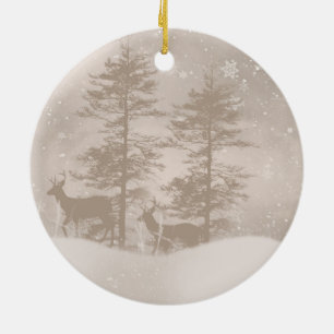 Stilvolle Winter-Landschaft mit Keramikornament