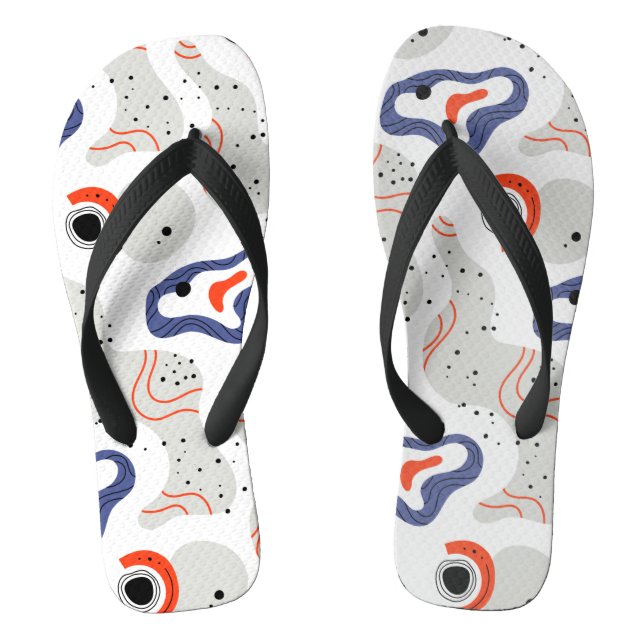 Stilvolle Wirbel und Abstrakte Curbs Muster Flip Flops (Fußbett)