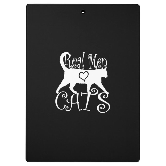 Stilvolle wirkliche Mann-Liebe-Katzen Klemmbrett (Rückseite)