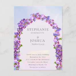 Stilvolle Wisteria Watercolor Einladung zur Hochze Postkarte