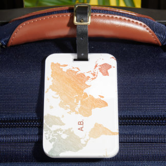 Stilvolle World Traveller (plus Karte, Retro-Licht Gepäckanhänger