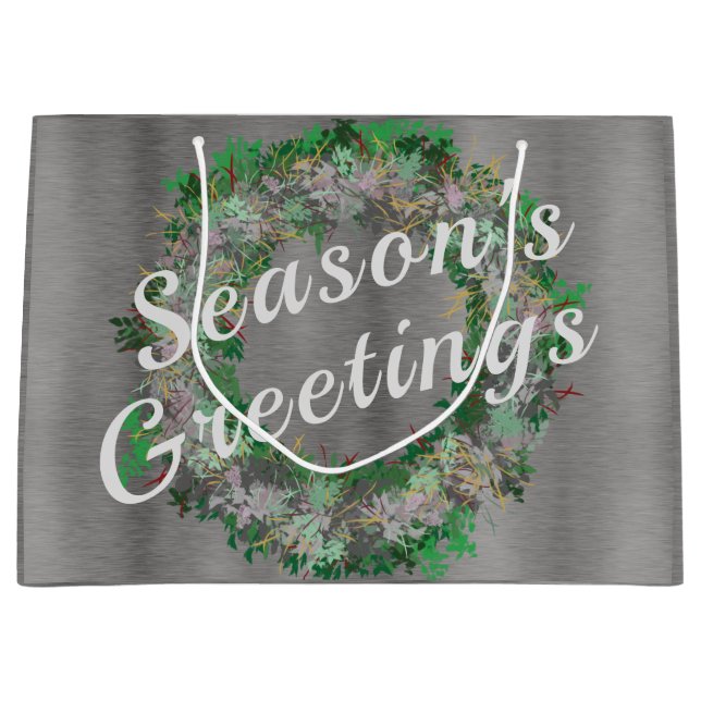 Stilvolle Wreath Holiday Große Geschenktüte (Vorderseite)