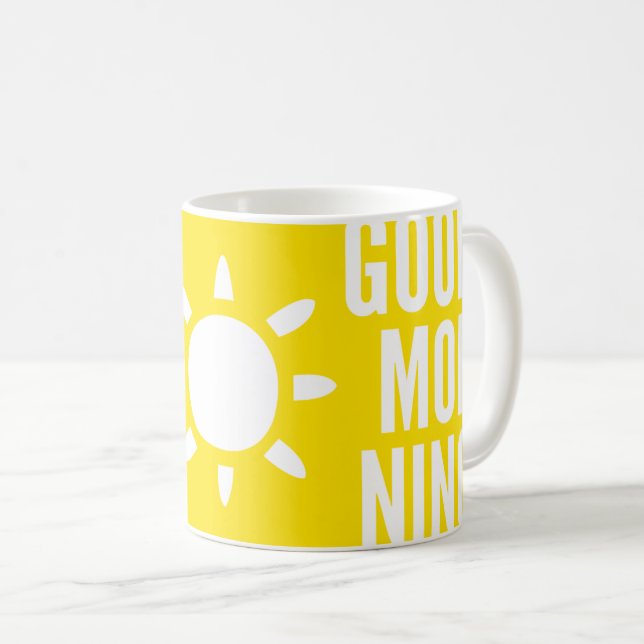 Stilvolle Yellow Good Morning Sun Tee Tasse (VorderseiteRechts)