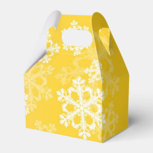 Stilvolle Yellow Snowflakes Modernes Weihnachtsmus Geschenkschachtel