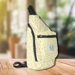 Stilvolle, zarte Wildblumen gelb Crossbody Bag