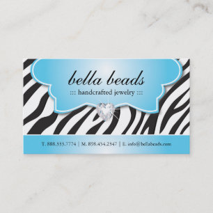 Stilvolle Zebra-Druck-Juwelier-Visitenkarten Visitenkarte