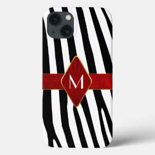 Stilvolle Zebra Print Monogram Case-Mate iPhone Hülle