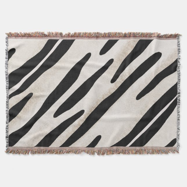 Stilvolle Zebra Print Throw Decke Koordination (Vorderseite)