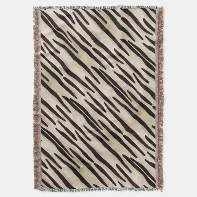 Stilvolle Zebra Print Throw Decke Koordination (Vorderseite Vertikal)