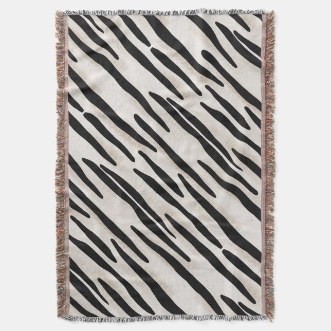 Stilvolle Zebra Print Throw Decke Koordination (Vorderseite Vertikal)
