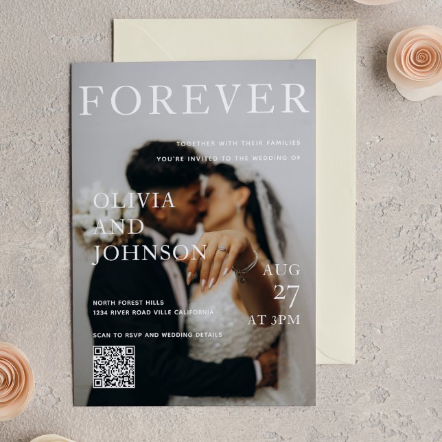 Stilvolle Zeitschrift Stil Qr Code Hochzeit Einladung (Von Creator hochgeladen)