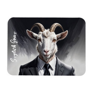 Stilvolle Ziegenanwältin schauen schwarze Krawatte Magnet