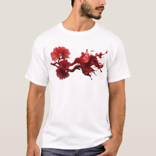 Stilvoller ABSTRACTER BLUMEN Modeaufdruck T-Shirt
