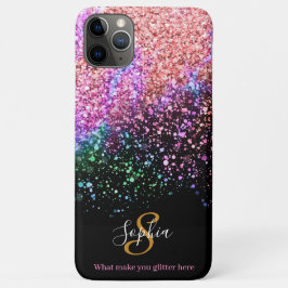Stilvoller Abstrakter Glitzer Personalisiert Monog Case-Mate iPhone Hülle