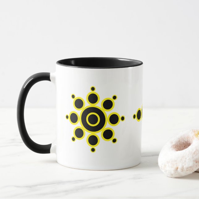 Stilvoller abstrakter Sun-Entwurf Tasse (Mit Donut)