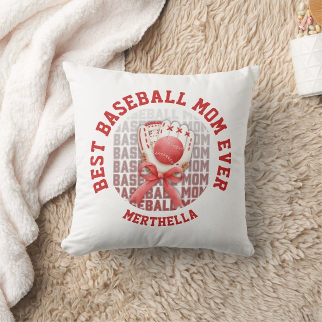 Stilvoller BASEBALL MAMA Individuelle Name Kissen (Decke)