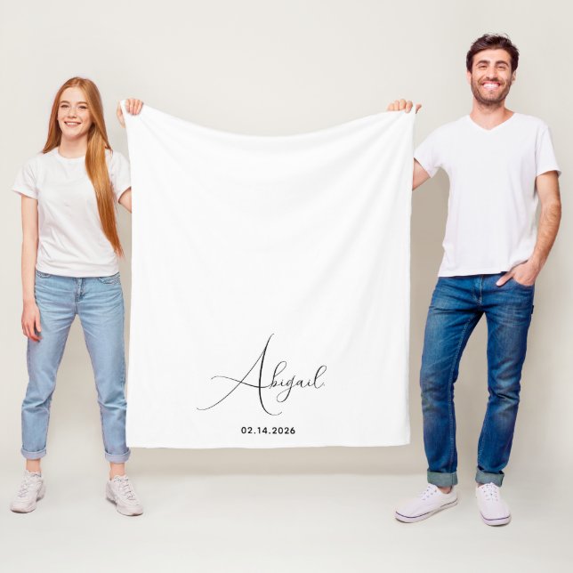 Stilvoller benutzerdefinierter Name Datum Personal Fleecedecke (Beispiel)
