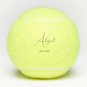 Stilvoller benutzerdefinierter Name Datum Personal Tennisbälle