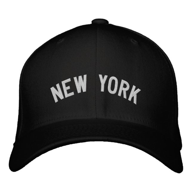 Stilvoller, benutzerdefinierter New York Text Bestickte Baseballkappe (Vorderseite)