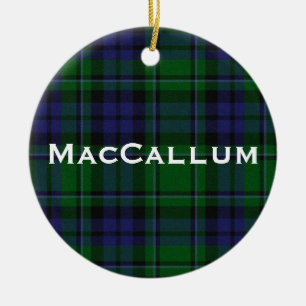 Stilvoller blauer u. grüner MacCallum Tartan Keramik Ornament