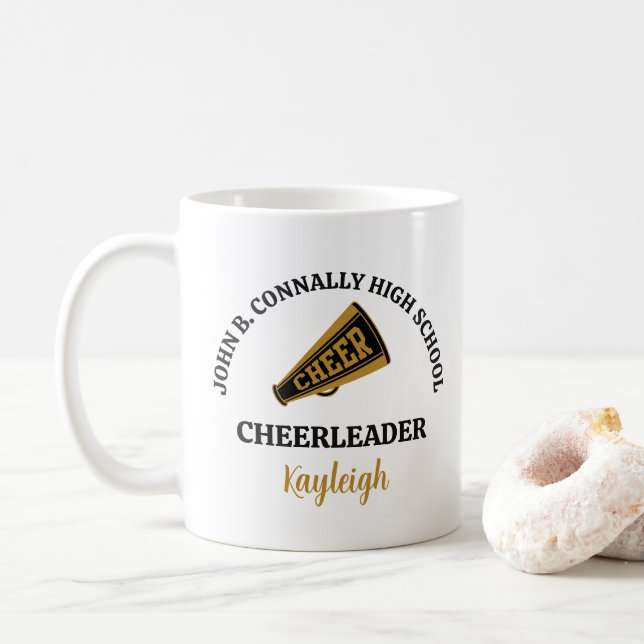 Stilvoller Cheerleading-Schulbecher Kaffeetasse (Mit Donut)