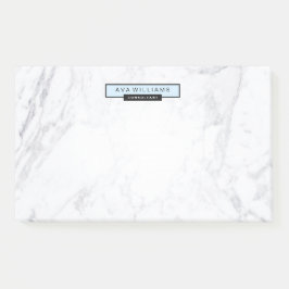 Stilvoller Chic-Minimalistisches Marmorpastellblau Post-it Klebezettel