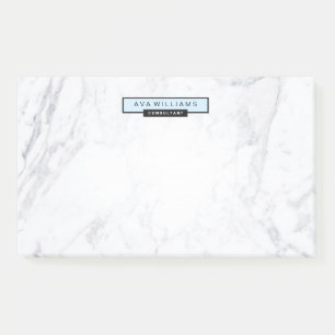 Stilvoller Chic-Minimalistisches Marmorpastellblau Post-it Klebezettel