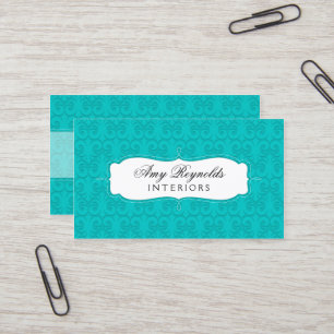 Stilvoller Damast-Türkis Visitenkarte