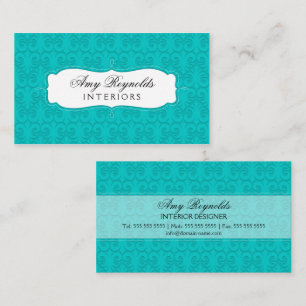 Stilvoller Damast-Türkis Visitenkarte
