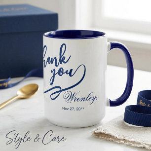 Stilvoller Dankeschön Navy 15 oz Kombi-Becher zum Tasse