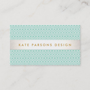 Stilvoller Designer Moderne Minze und Weiße Muster Visitenkarte
