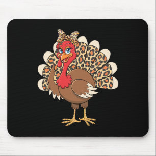 Stilvoller Erntedank-Truthahn mit Leopardenmuster- Mousepad