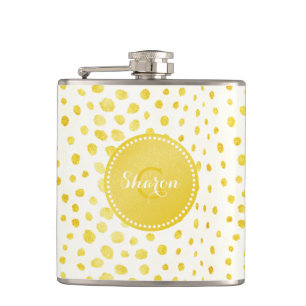 Stilvoller falscher Gold-Glitter-Cheetah-Druck-Mon Flachmann