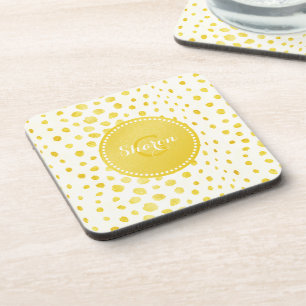 Stilvoller falscher Gold-Glitter-Cheetah-Druck-Mon Getränkeuntersetzer