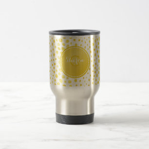 Stilvoller falscher Gold-Glitter-Cheetah-Druck-Mon Reisebecher