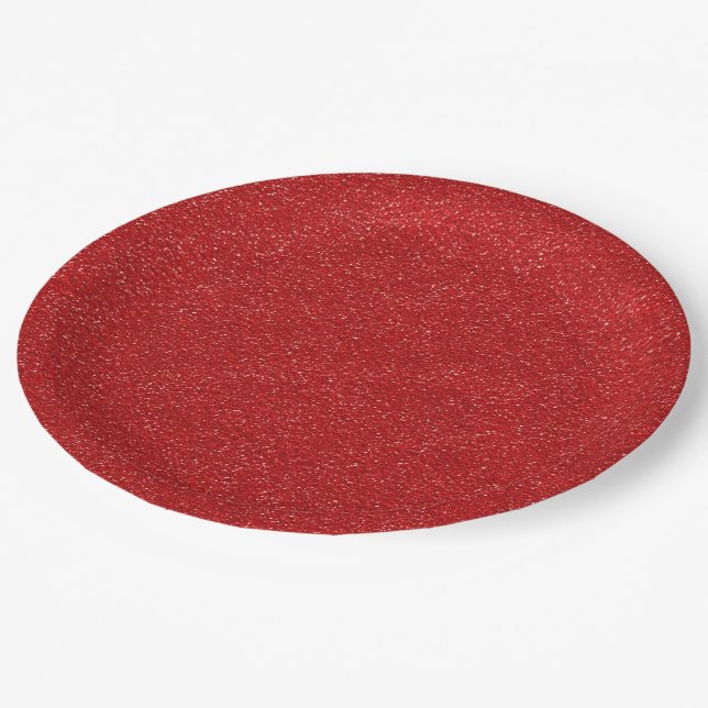 Stilvoller festlicher Chic-rote Pappteller (Schrägansicht)