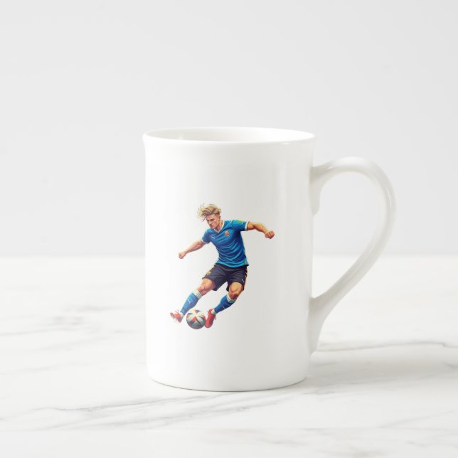 Stilvoller Fußball-Fan-Kaffeebecher Prozellantasse (Rechts)