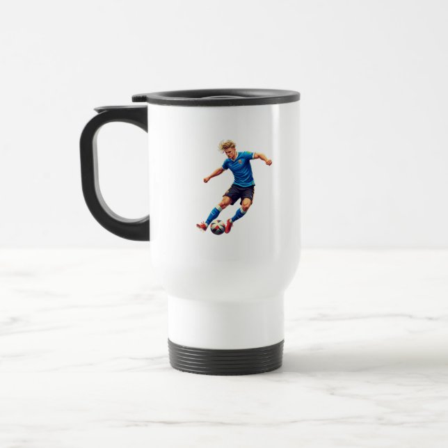 Stilvoller Fußball-Fan-Kaffeebecher Reisebecher (Links)