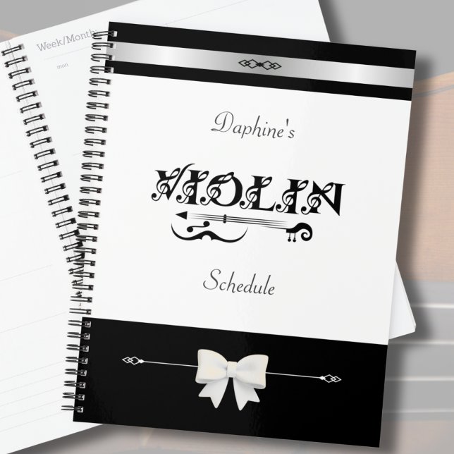 Stilvoller Geigen-Schüler-Stundenplan-Organizer Planer (Organize your rehearsals in style. A chic musician planner for the dedicated violinist.)