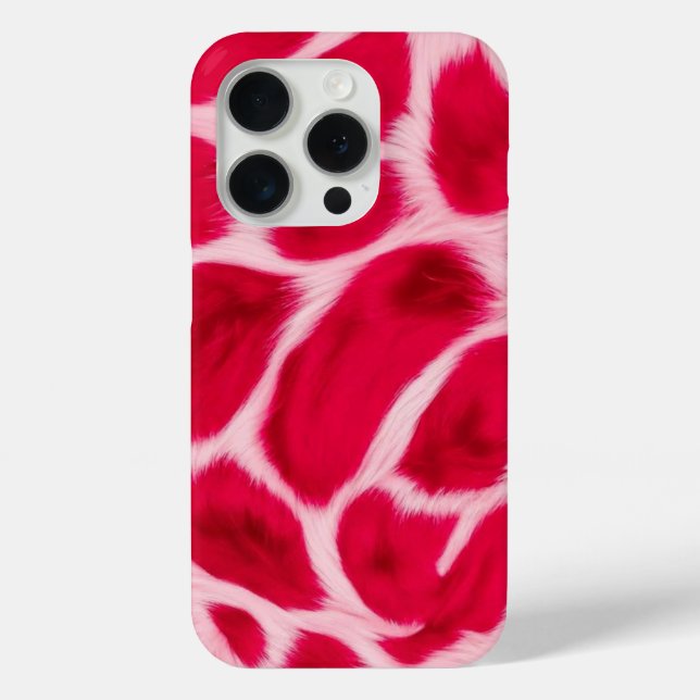 Stilvoller, girly rosa roter Leopard-Tierdruck Case-Mate iPhone Hülle (Rückseite)