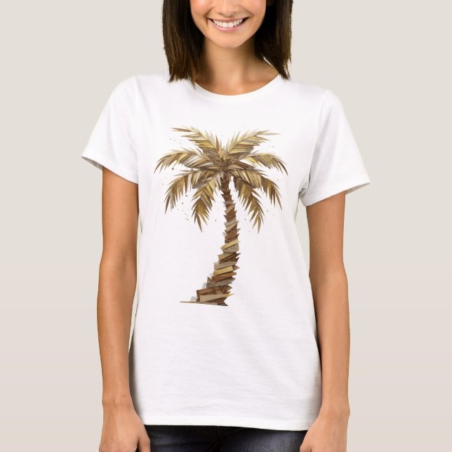 Stilvoller Gold-ABSTRACT-ART Statement-Design T-Shirt (Vorderseite)
