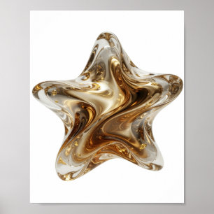 Stilvoller Gold-GLASSTERN-Grafikdesign Poster