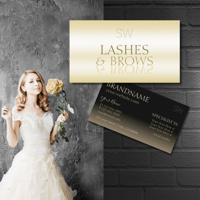 Stilvoller Gold- und Black Mirror-Schriftart mit M Visitenkarte (Von Creator hochgeladen)