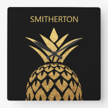 Stilvoller goldener Ananas-Schwarzer Familienname