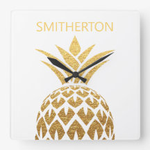 Stilvoller goldener Ananas weißer Familienname