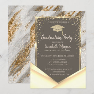Stilvoller goldener Glitter-Pinselstrich-Abschluss Einladung