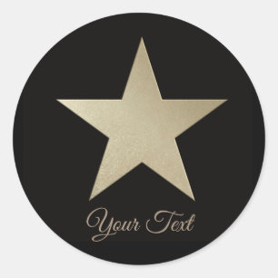 stilvoller Goldstar-Glitzer-Glanz Runder Aufkleber