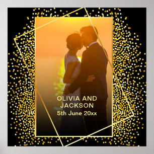 Stilvoller Happy Valentins Gold-Glitzer Poster