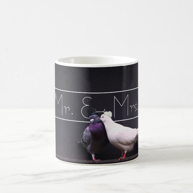 Stilvoller Herr u. Frau Pigeon Mugs Tasse (Mittel)
