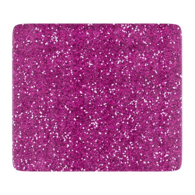 Stilvoller Hot Pink Glitzer Schneidebrett (Vorderseite)
